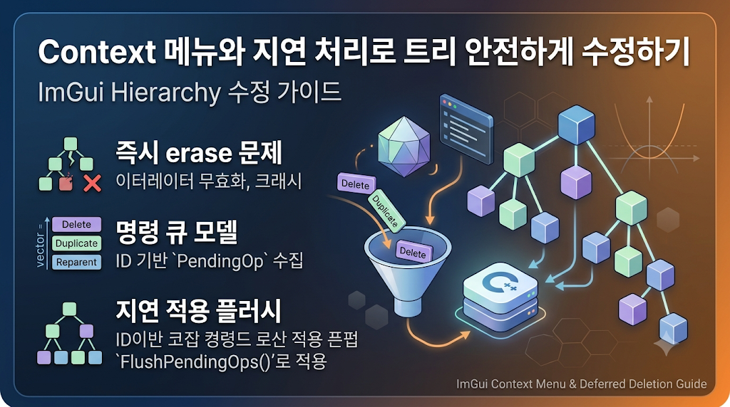 Context 메뉴와 지연 처리로 트리 안전하게 수정하기 대표 이미지