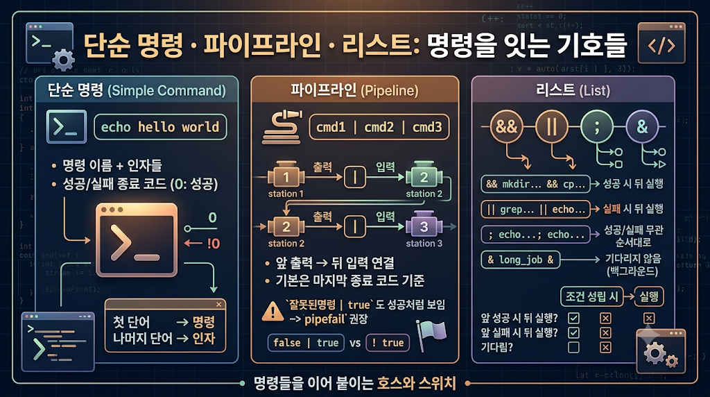 단순 명령 · 파이프라인 · 리스트 대표 이미지