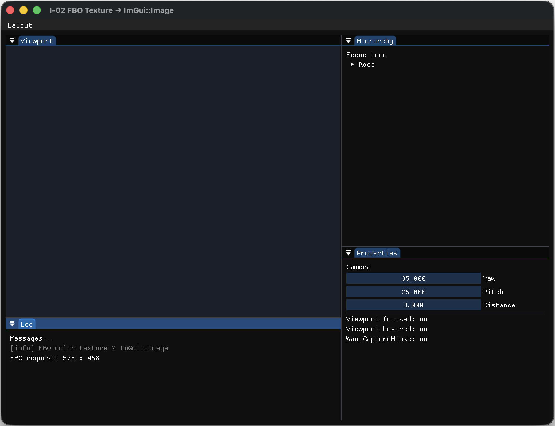 FBO 텍스처를 ImGui::Image로 붙이는 뷰포트 패턴 대표 이미지
