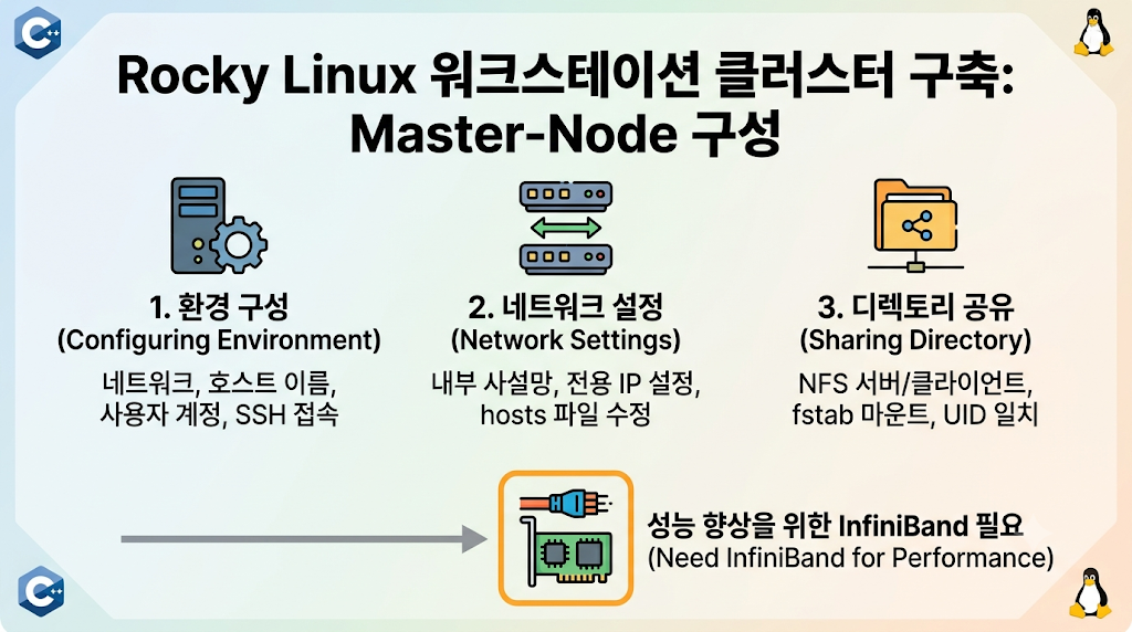 Rocky Linux 워크스테이션 2대로 클러스터 환경 구성 대표 이미지